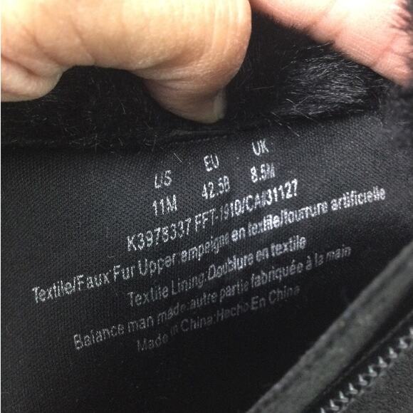 DKNY Faux Fur Trim Textile Upper Almond Toe Side Zip Black Wedge Ankle Bootie 11 - Picture 11 of 13